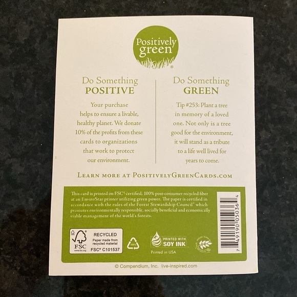 Compendium Positively Green Sympathy Card and Envelope - Picture 4 of 4